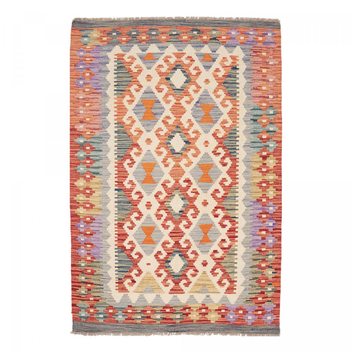 Tapis kilim ethnique au motif tribal, tissé plat en laine, KILIM 23