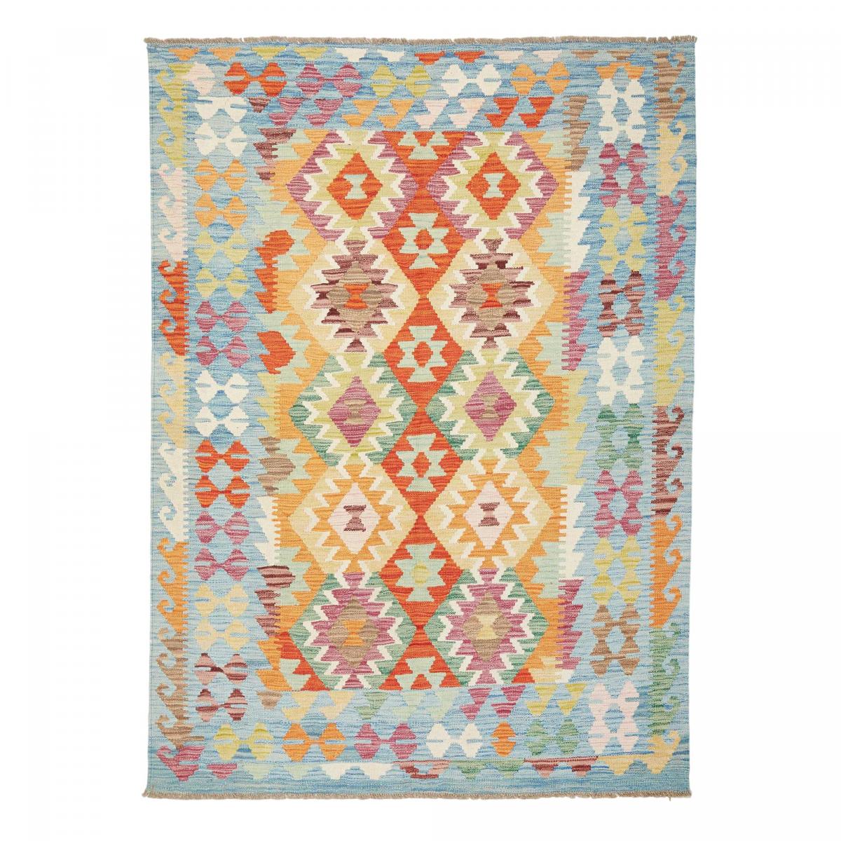 Tapis kilim ethnique, tissé plat en laine naturelle, KILIM 25