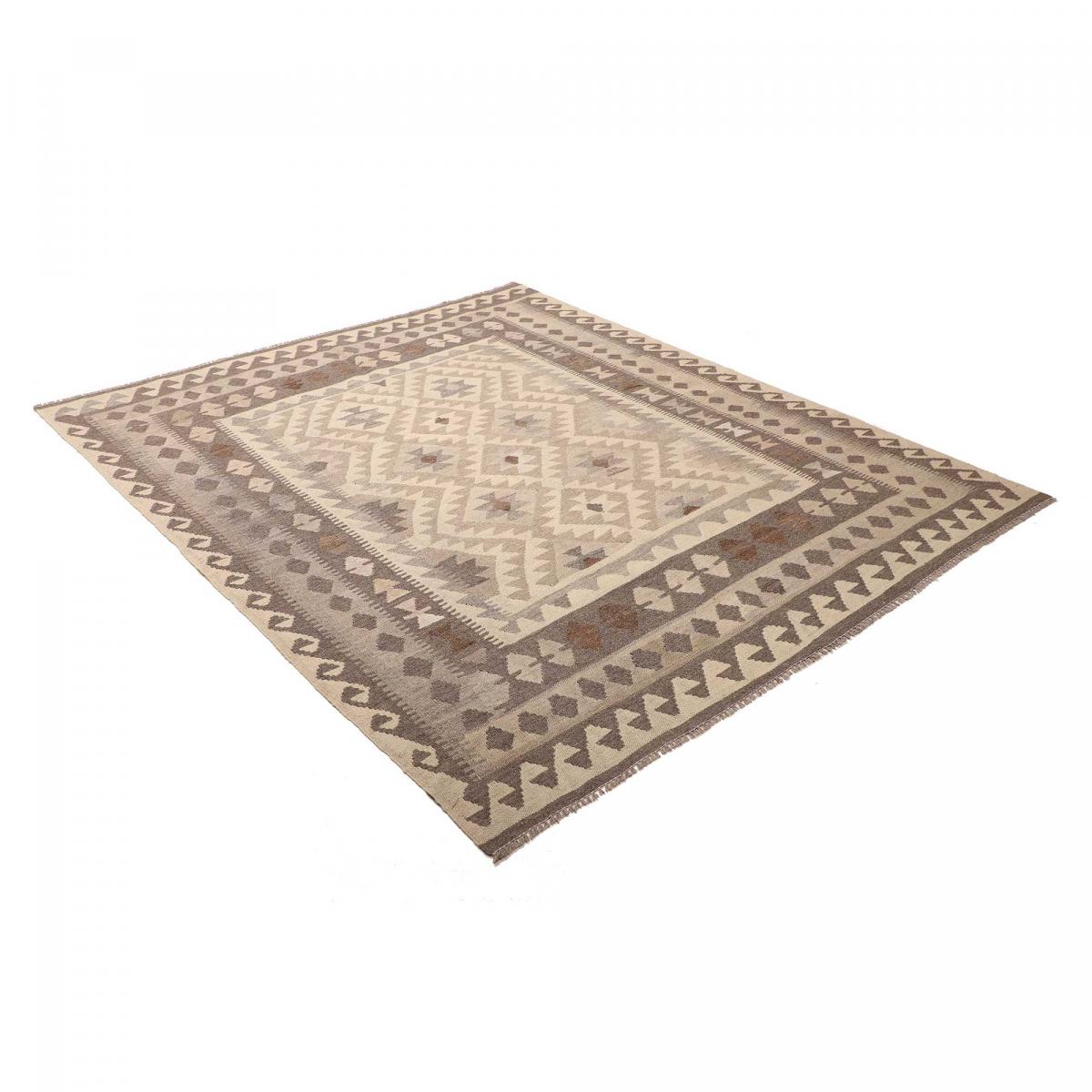 Tapis kilim au motif ethnique, tissé plat en laine naturelle — vue 4
