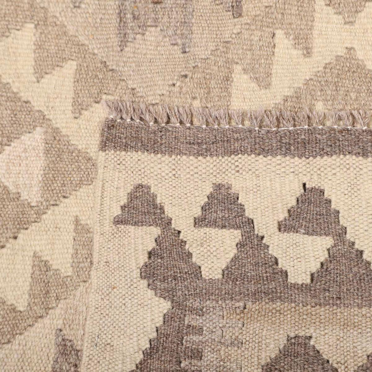 Tapis kilim au motif ethnique, tissé plat en laine naturelle — vue 6