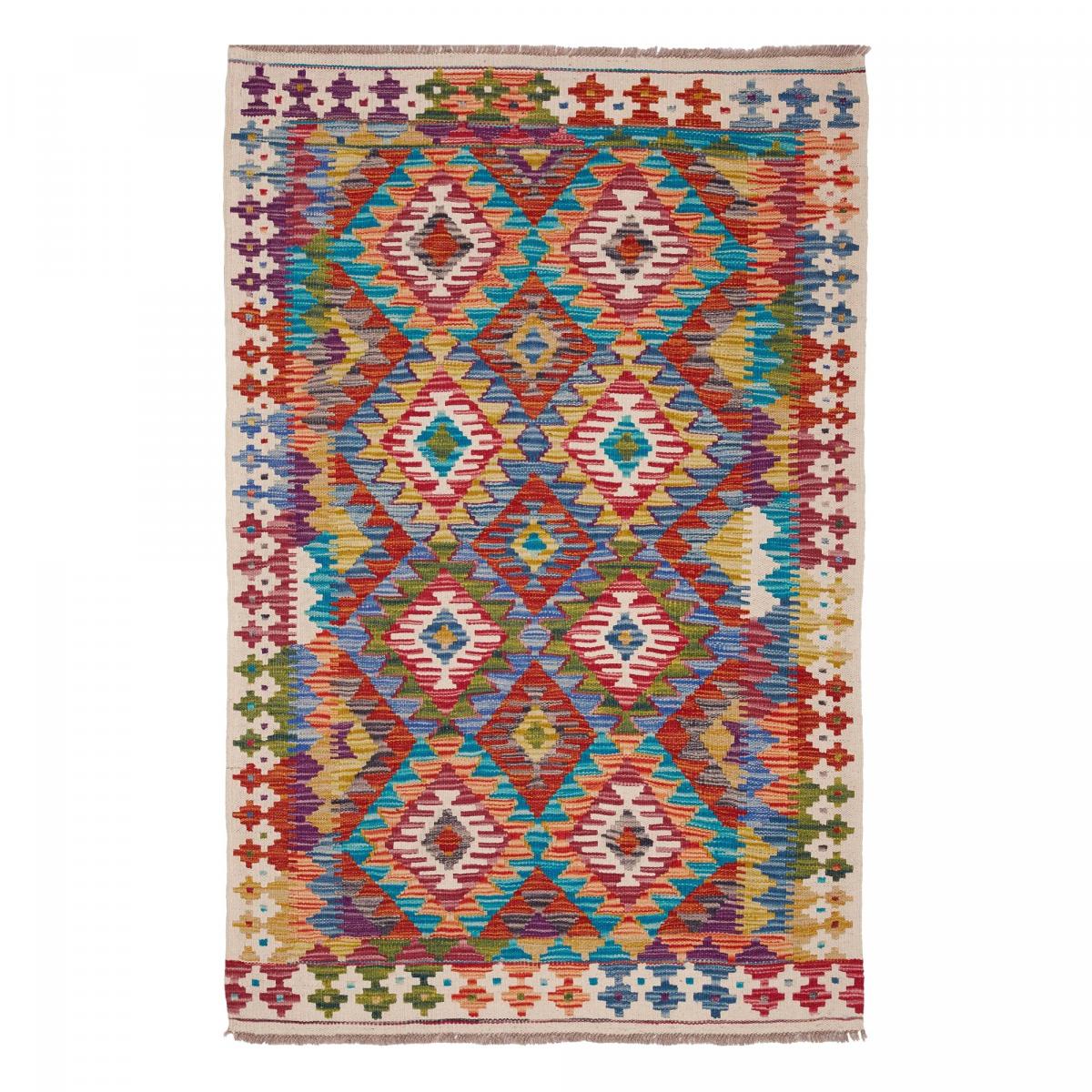 Tapis kilim à motif géométrique, tissé plat en laine, KILIM 27