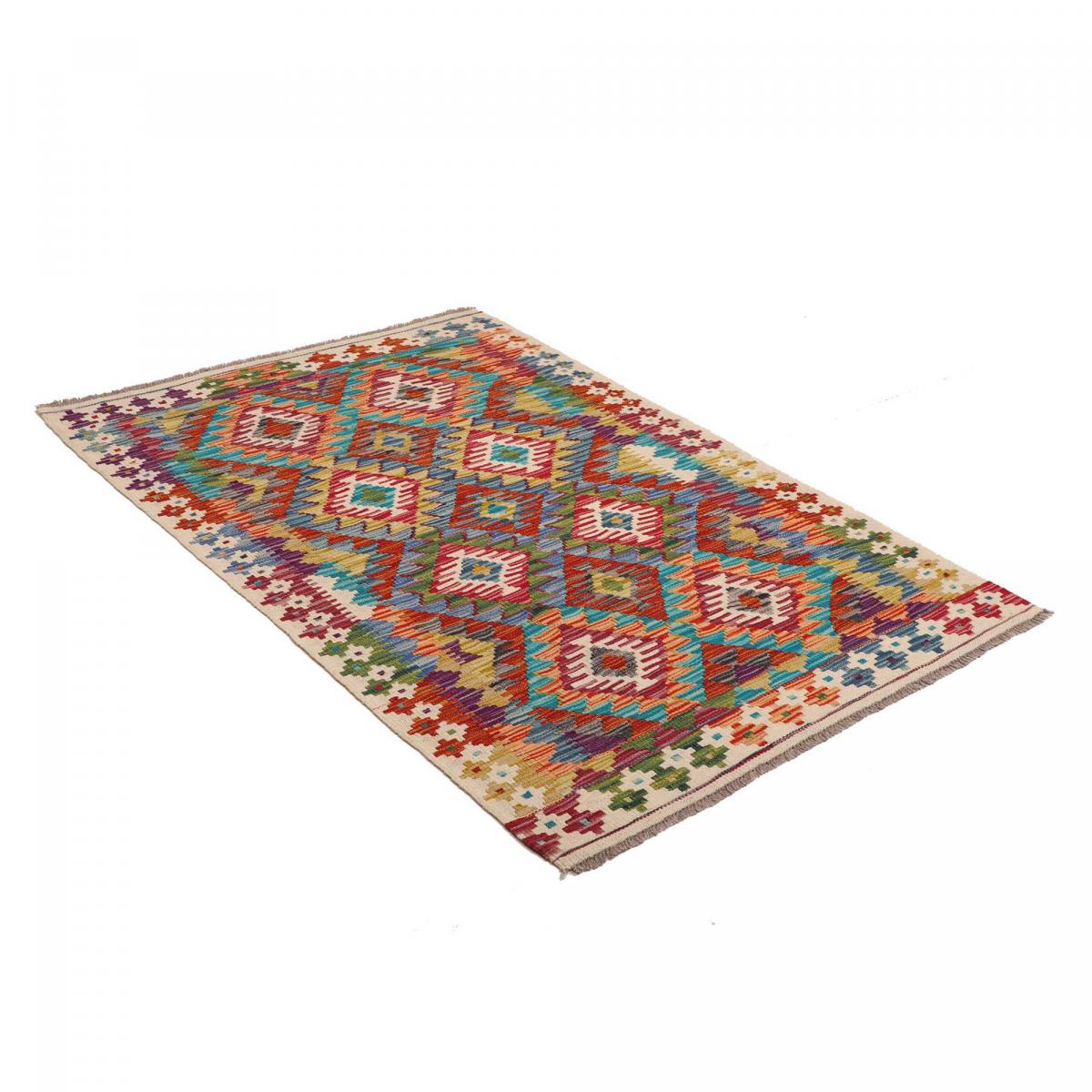 Tapis kilim à motif géométrique, tissé plat en laine, KILIM 27 — vue 4