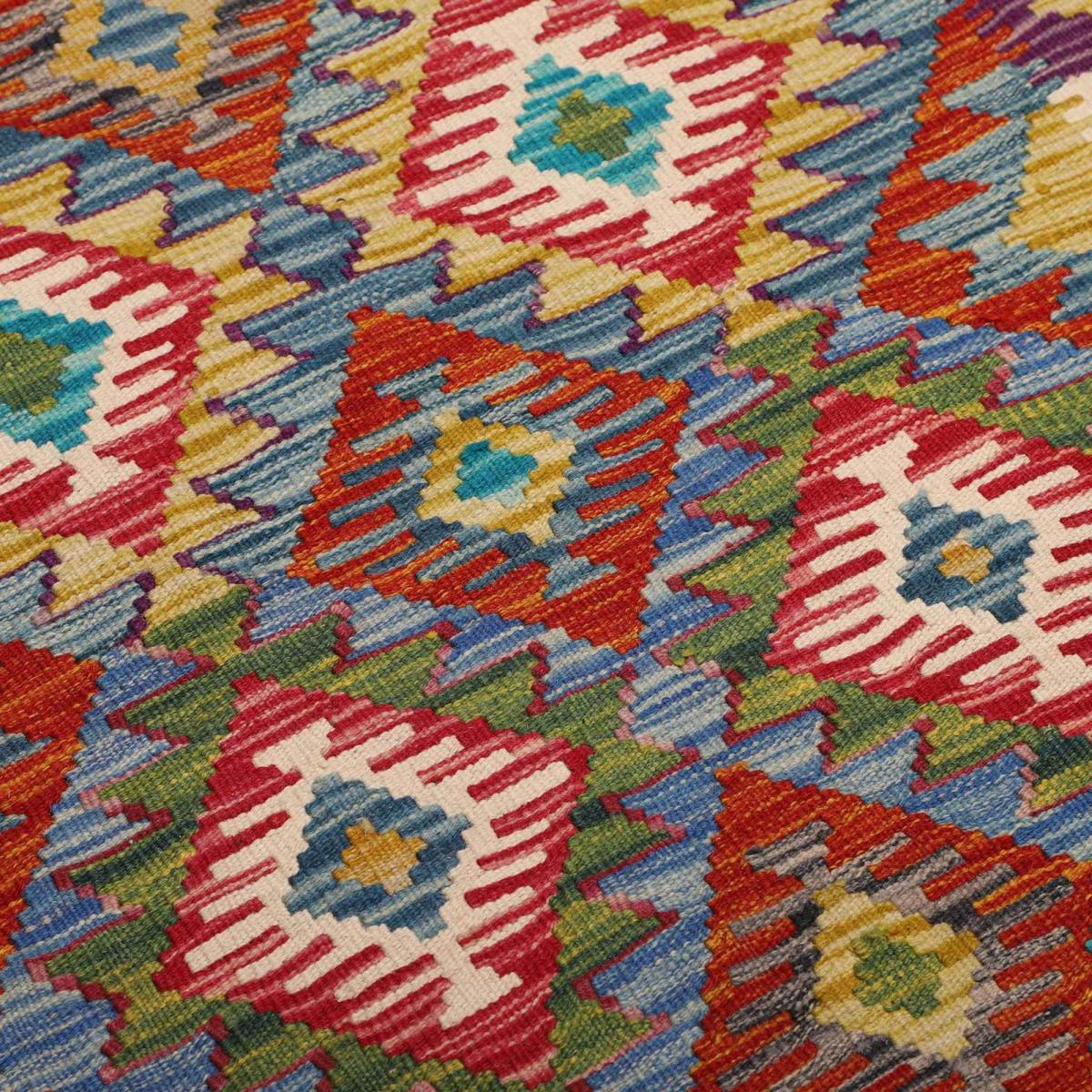 Tapis kilim à motif géométrique, tissé plat en laine, KILIM 27 — vue 5