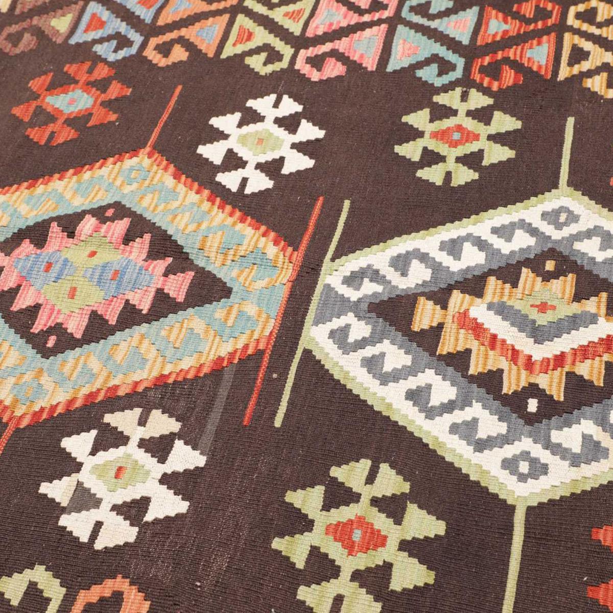 Tapis kilim au motif ethnique, tissé plat en laine, KILIM 32 — vue 5