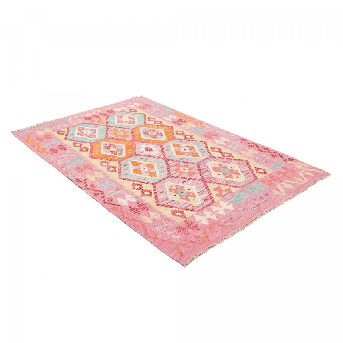 Tapis kilim, motif géométrique, tissé plat en laine naturelle — vue 4