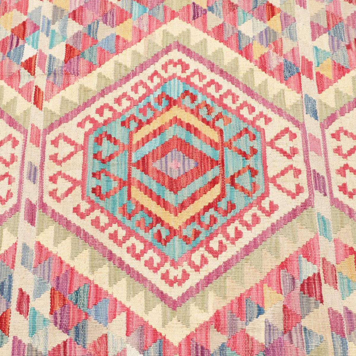 Tapis kilim au motif ethnique, tissé à plat en laine naturelle — vue 5