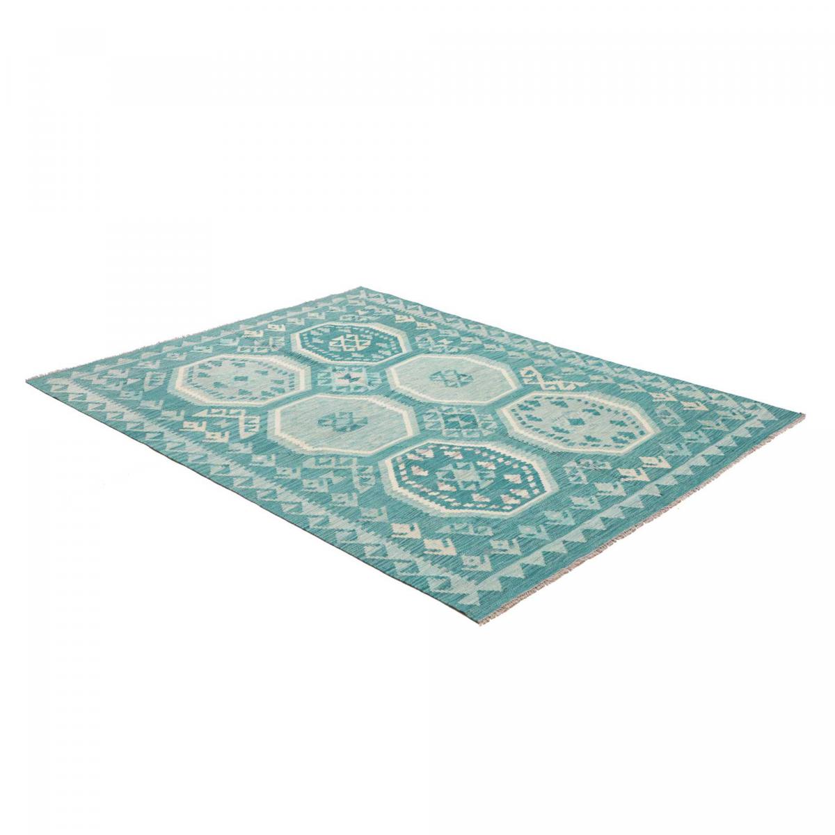Tapis kilim, motif géométrique authentique, tissage plat en laine — vue 4