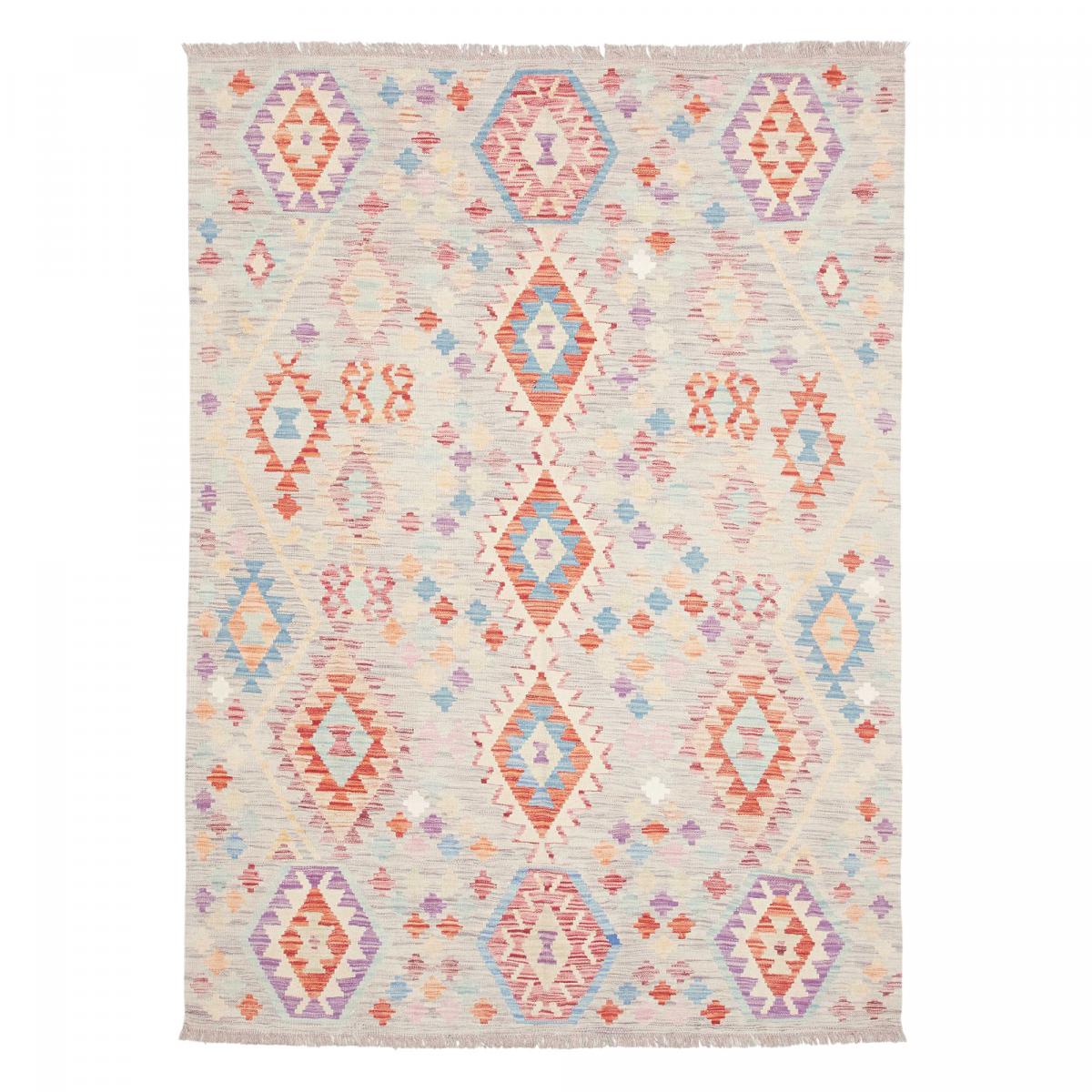 Tapis kilim au motif ethnique, tissé plat en laine, KILIM 42