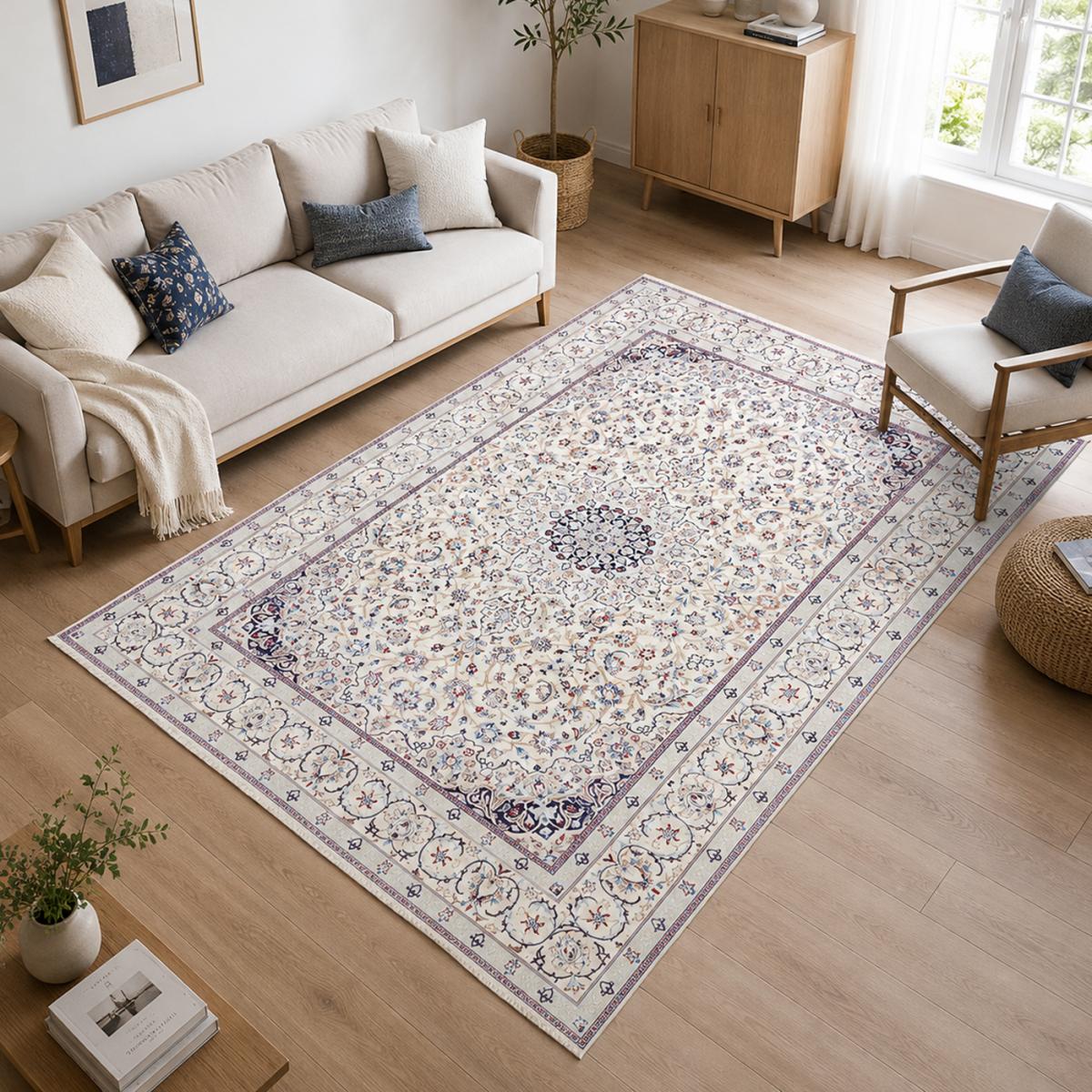 Tapis d'orient, motif oriental, noué main, NAIN 9LA 35 — vue 3