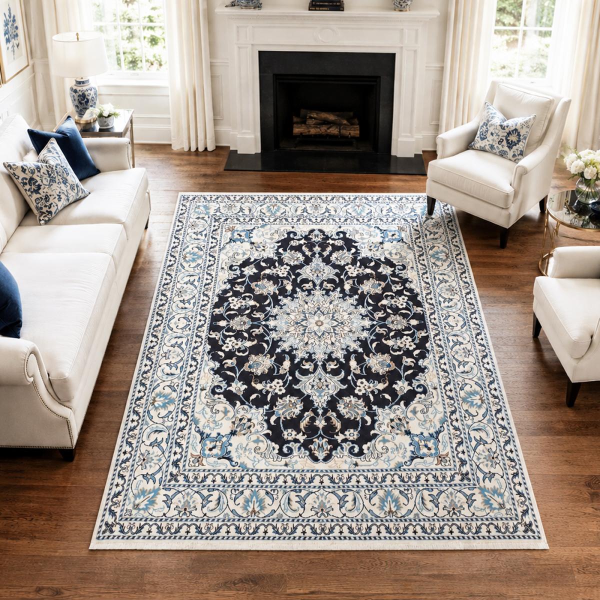 Tapis d'orient, motif oriental, noué main, laine, NAIN 7 — vue 3