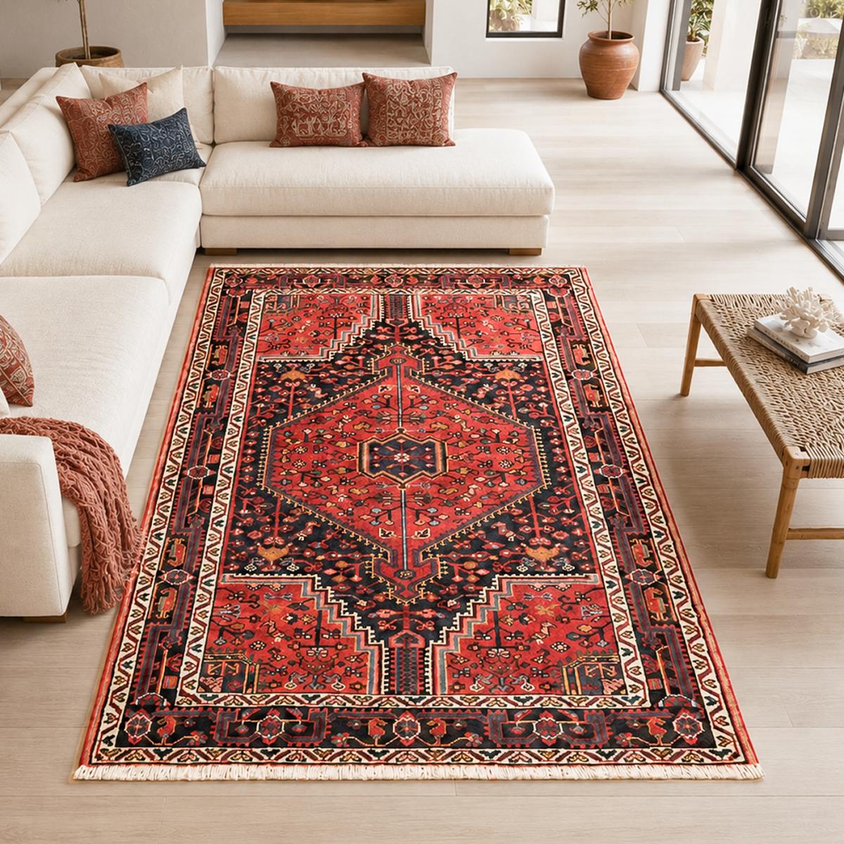 Tapis d'orient oriental, noué main en laine, HAMADAN 23 — vue 3