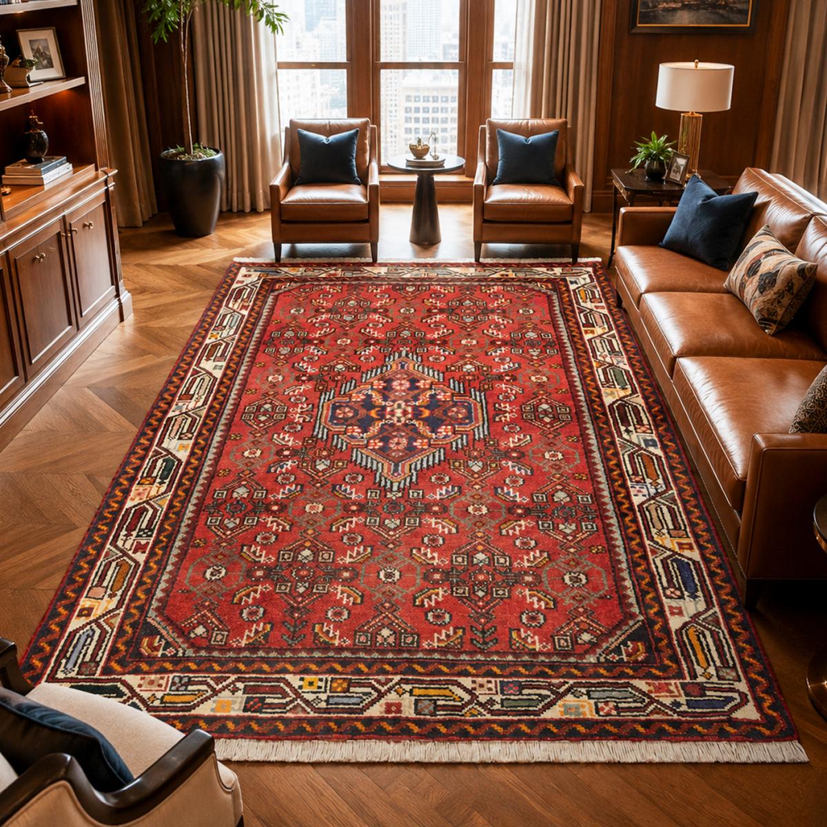 Tapis d'orient à motif oriental, noué main en laine, HAMADAN 26 — vue 3