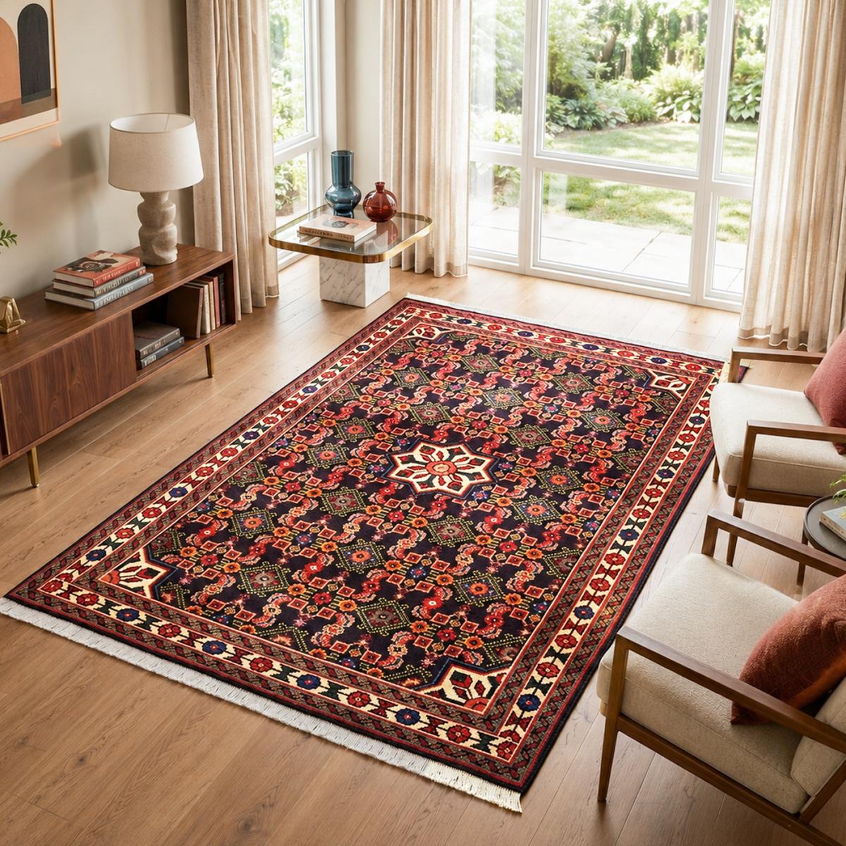 Tapis d'orient au motif oriental, noué main, HAMADAN 31 — vue 3