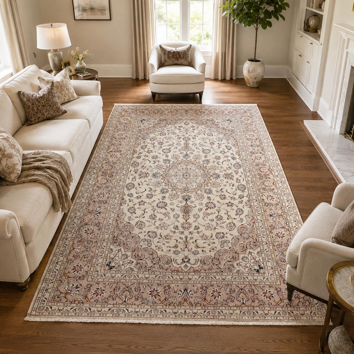 Tapis d'orient au motif oriental noué à la main, KASHAN 3 — vue 3