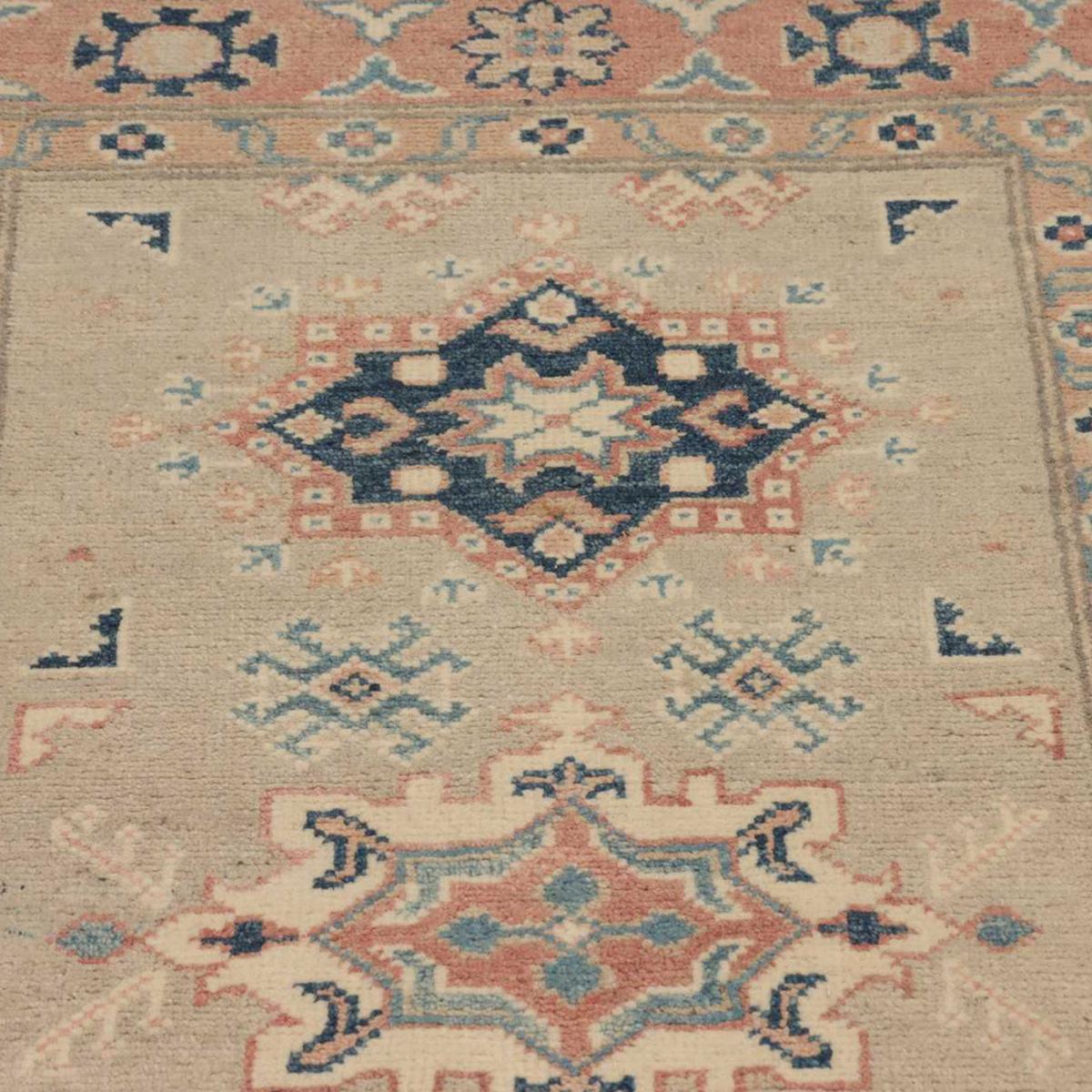 Tapis salon géométrique, noué main en laine, KAZAK CO 58 — vue 6