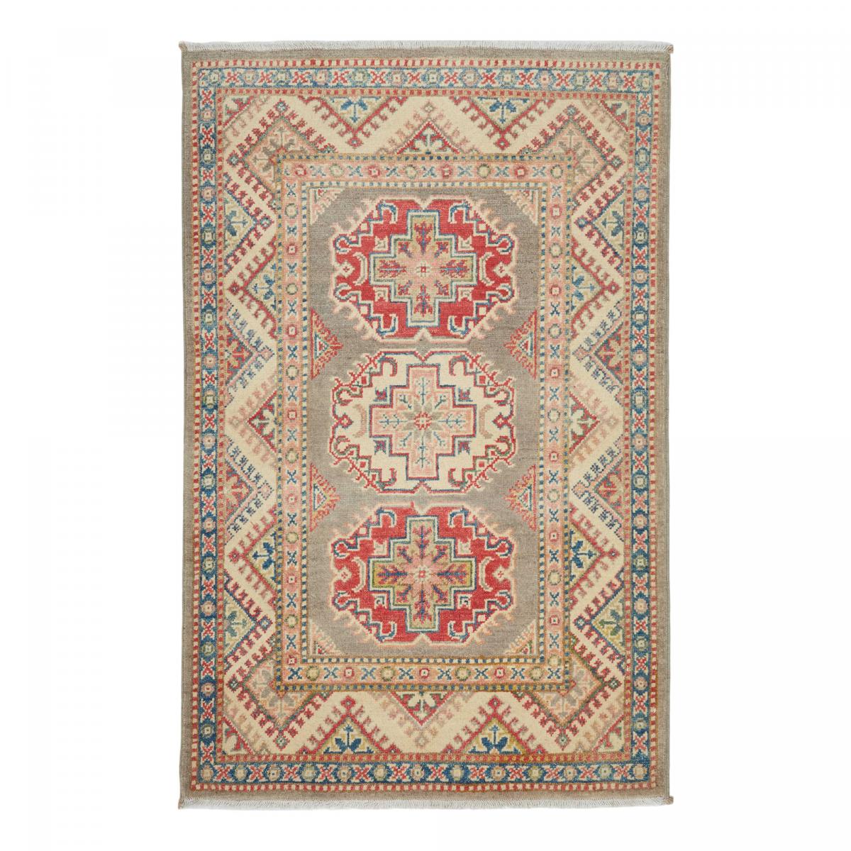 Tapis salon géométrique, noué main en laine, KAZAK CO 59
