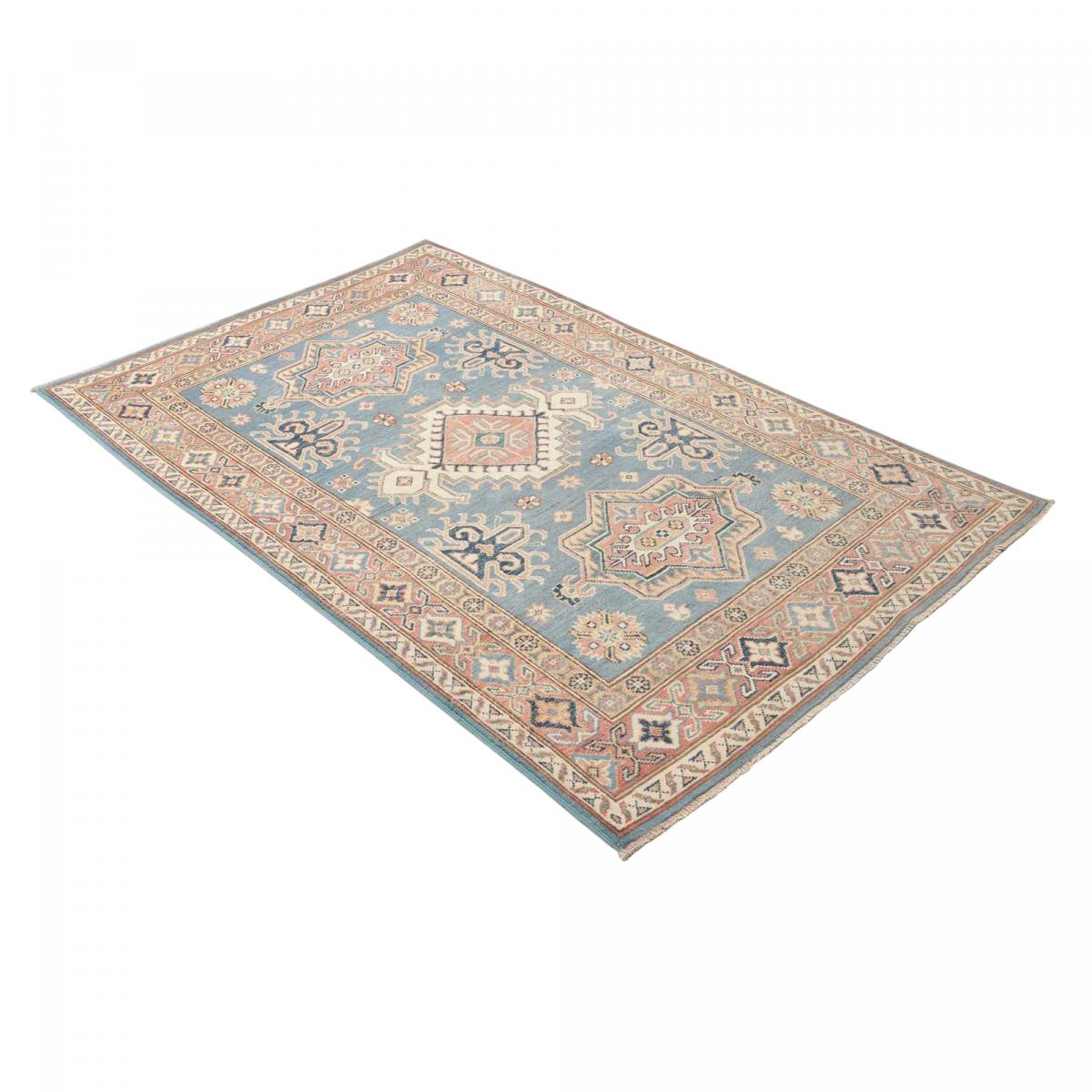 Tapis salon géométrique, laine naturelle, noué à la main, KAZAK CO 60 — vue 4