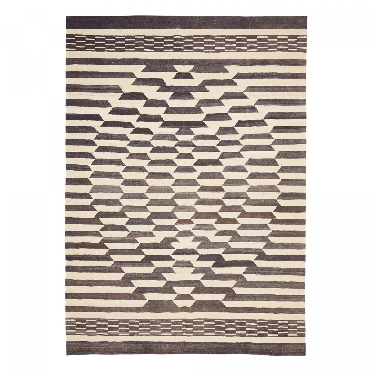 Tapis kilim géométrique, tissé plat en laine, KELIM KU 2