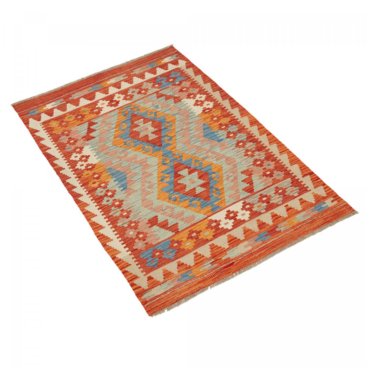 Tapis kilim au motif ethnique, tissé plat artisanal, KILIM 45 — vue 4