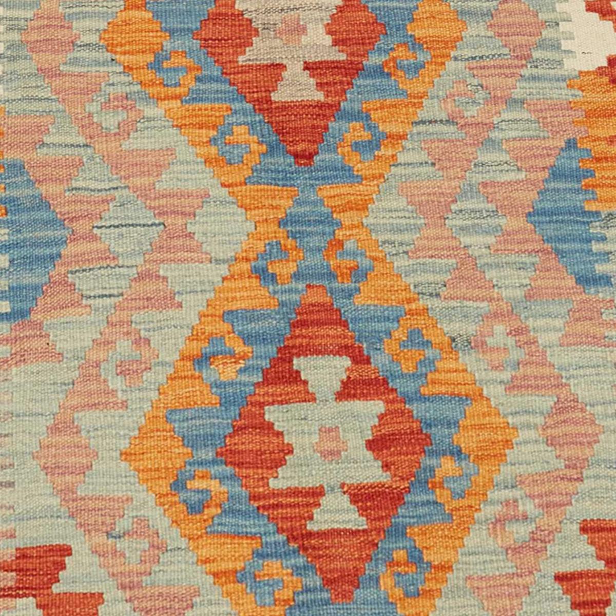 Tapis kilim au motif ethnique, tissé plat artisanal, KILIM 45 — vue 5
