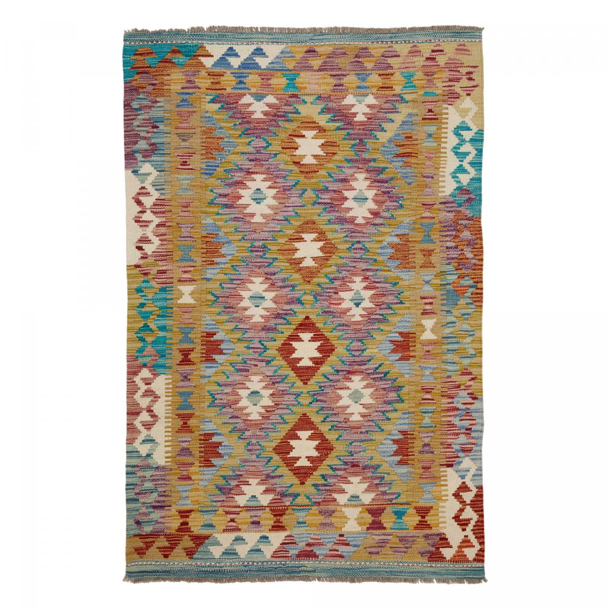 Tapis kilim ethnique authentique, tissé plat en laine, KILIM 48