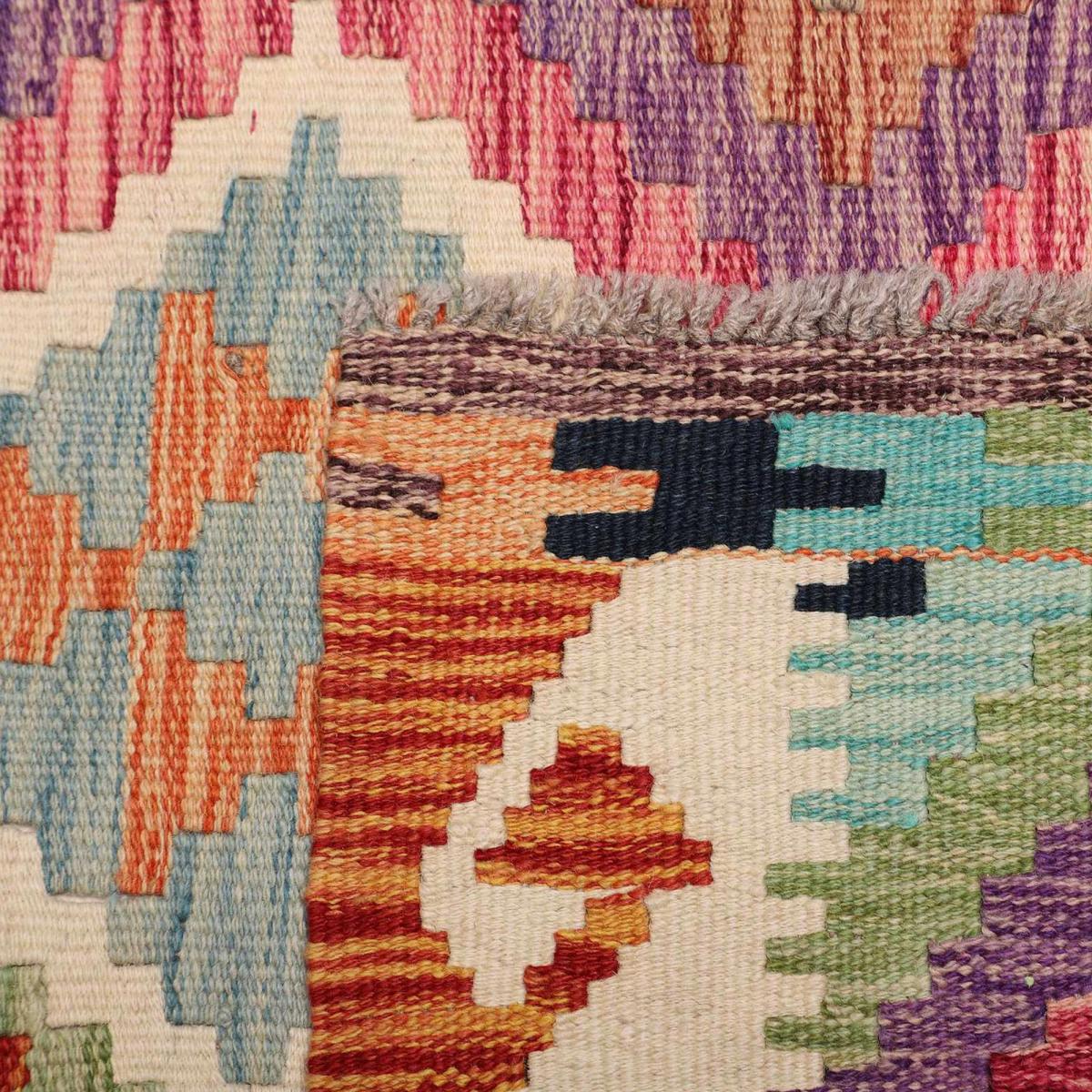 Tapis kilim, motif ethnique authentique, tissé plat en laine — vue 6