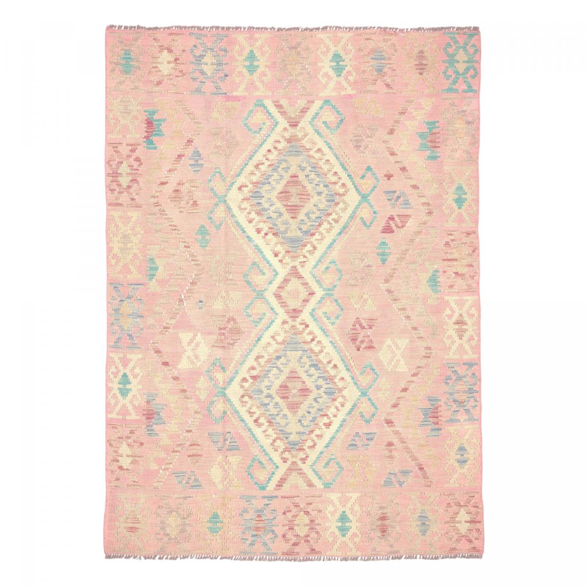 Tapis kilim géométrique, tissé plat authentique, KILIM 56