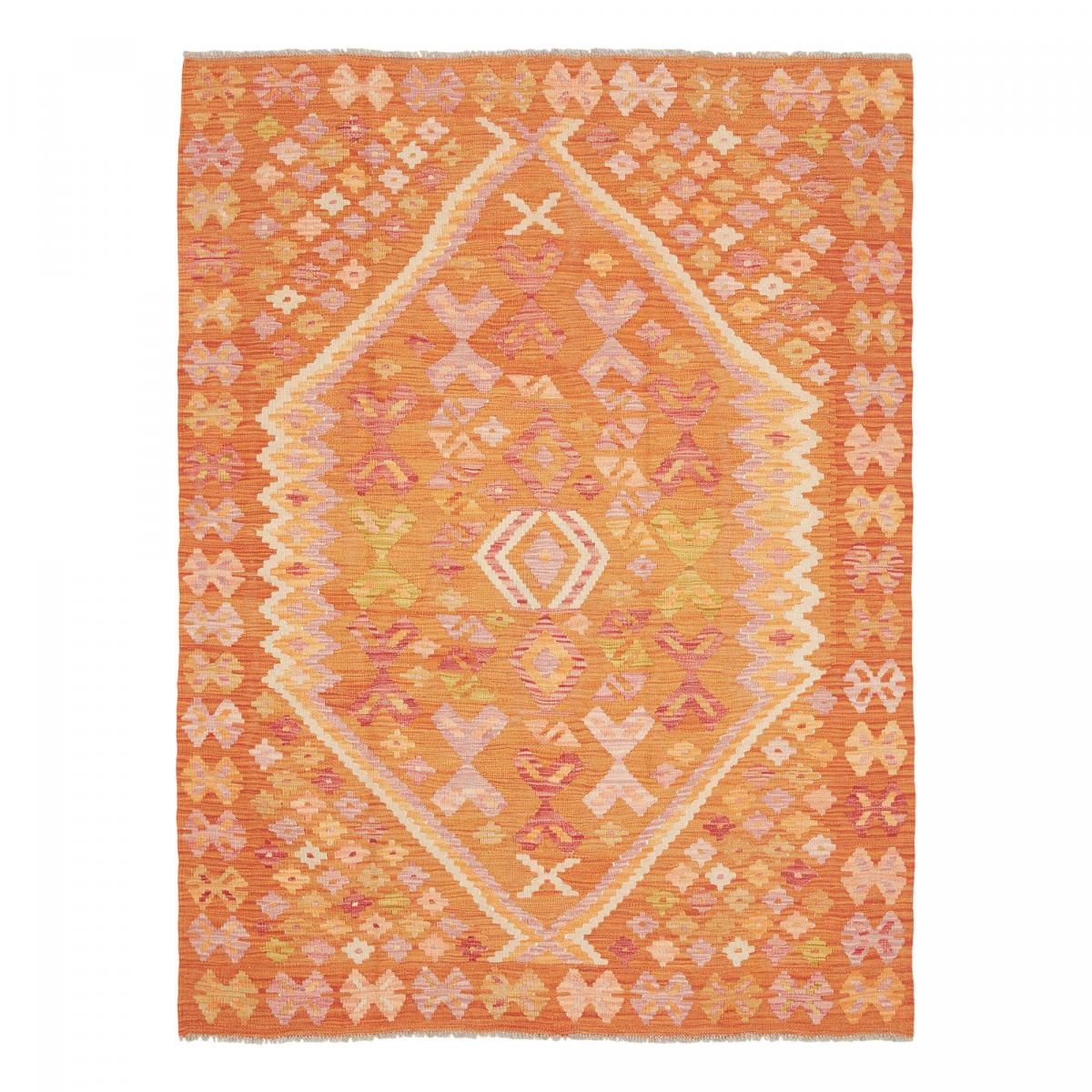 Tapis kilim au motif ethnique, tissé plat en laine naturelle