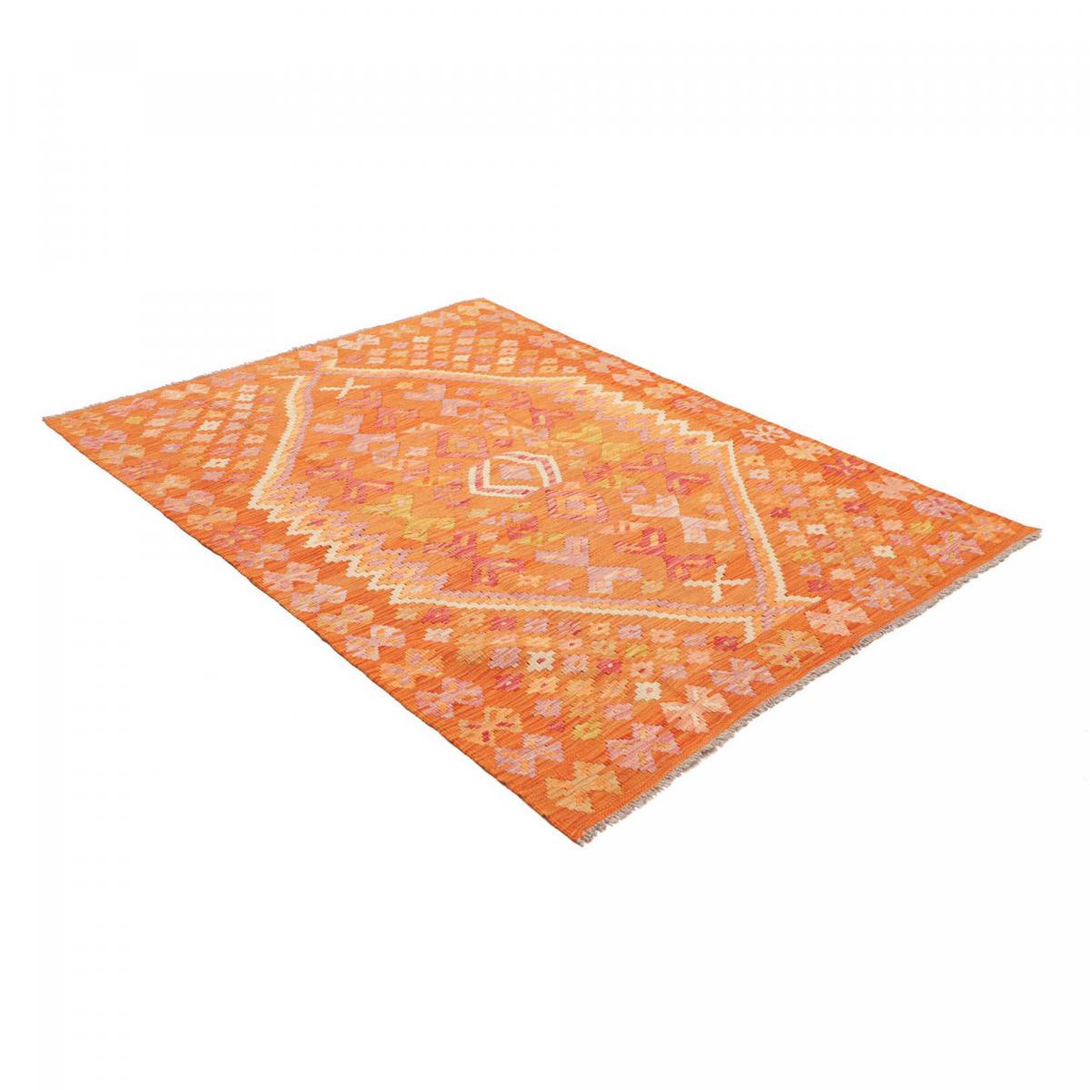 Tapis kilim au motif ethnique, tissé plat en laine naturelle — vue 4