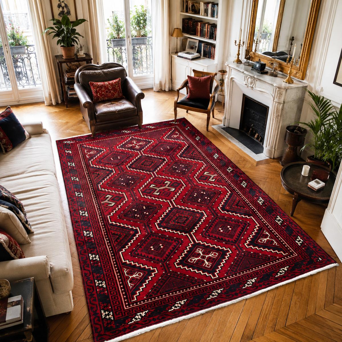 Tapis d'orient, motif oriental, noué main en laine, LORI 4 — vue 3