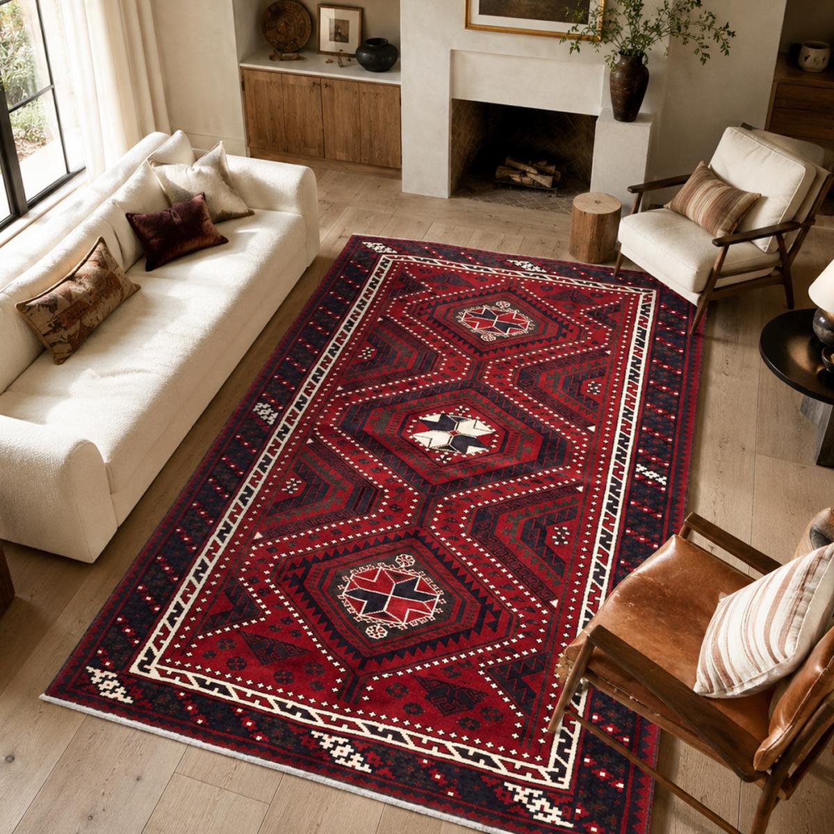 Tapis d'orient, motif oriental, noué main en laine, LORI 5 — vue 3