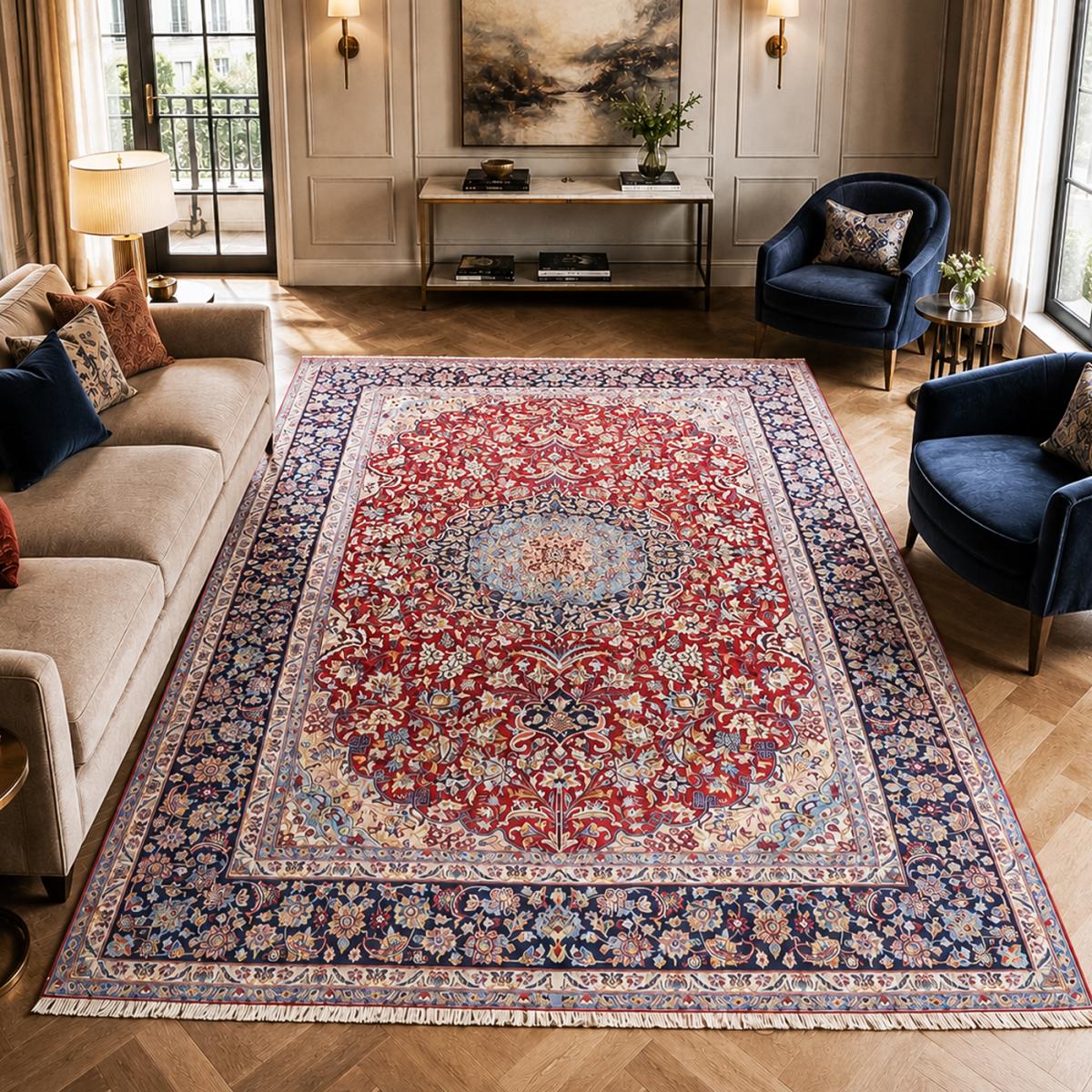 Tapis d'orient au motif oriental, noué main, NADJAFABAD A — vue 3