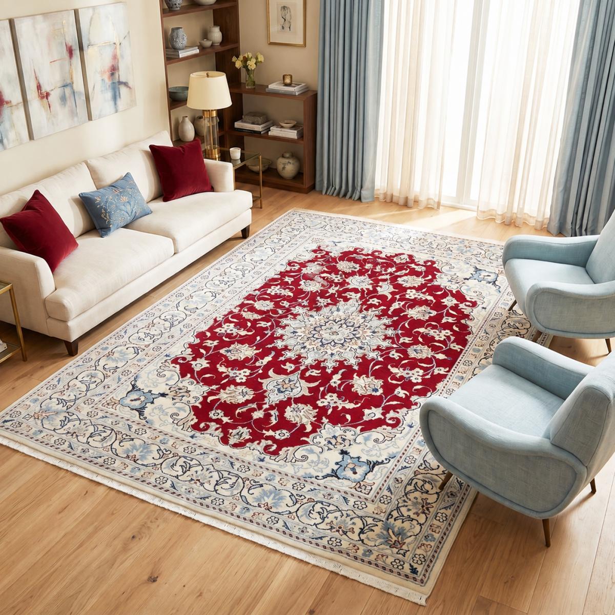 Tapis d'orient, motif oriental, noué main, NAIN 8 — vue 3