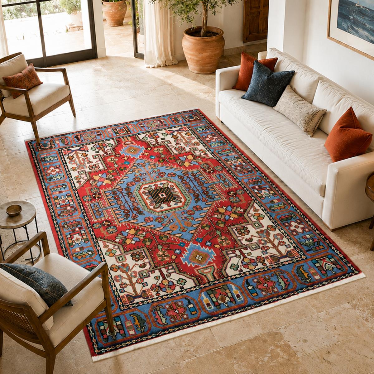 Tapis d'orient oriental, noué main en laine, HAMADAN 34 — vue 3