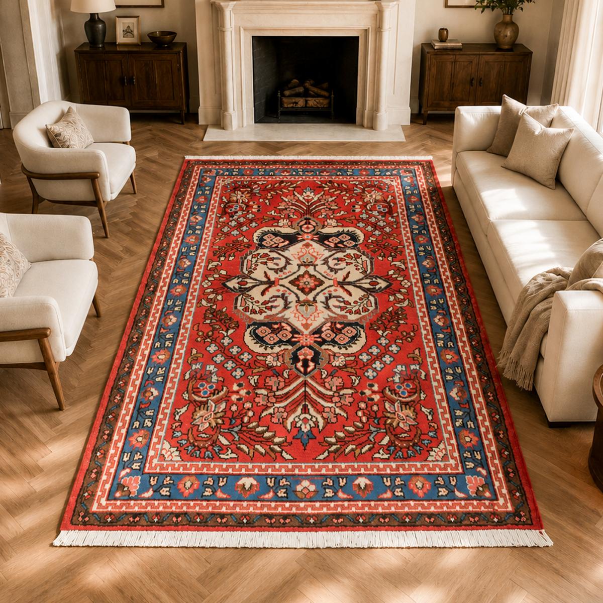 Tapis d'orient au motif oriental, noué main en laine, HAMADAN 36 — vue 3