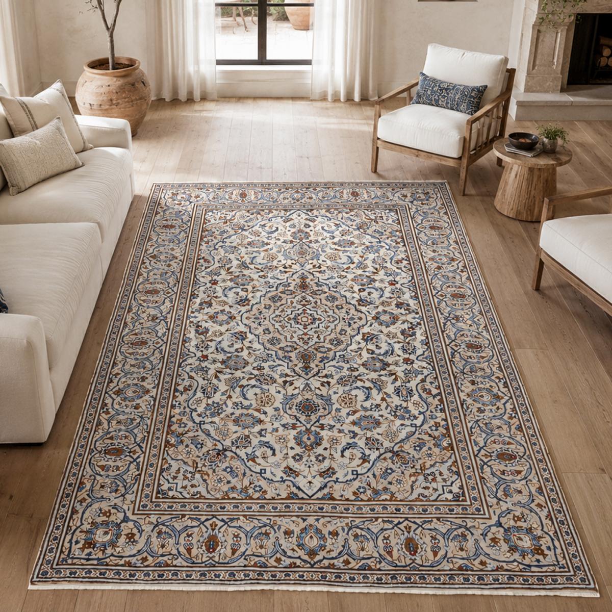 Tapis d'orient au motif oriental, noué main en laine, KASHAN 4 — vue 3