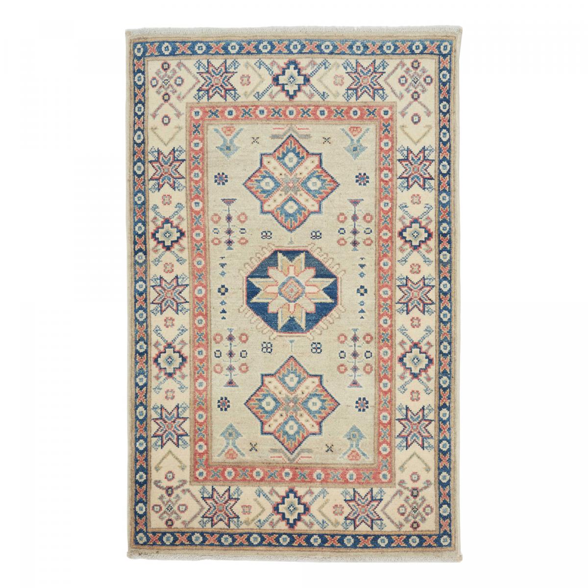 Tapis salon géométrique artisanal, noué main, KAZAK CO 63
