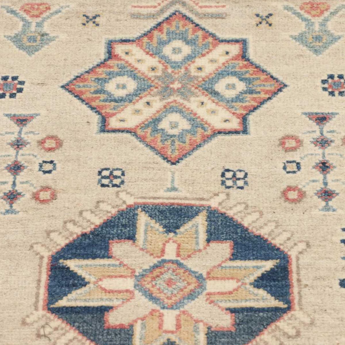 Tapis salon géométrique artisanal, noué main, KAZAK CO 63 — vue 6