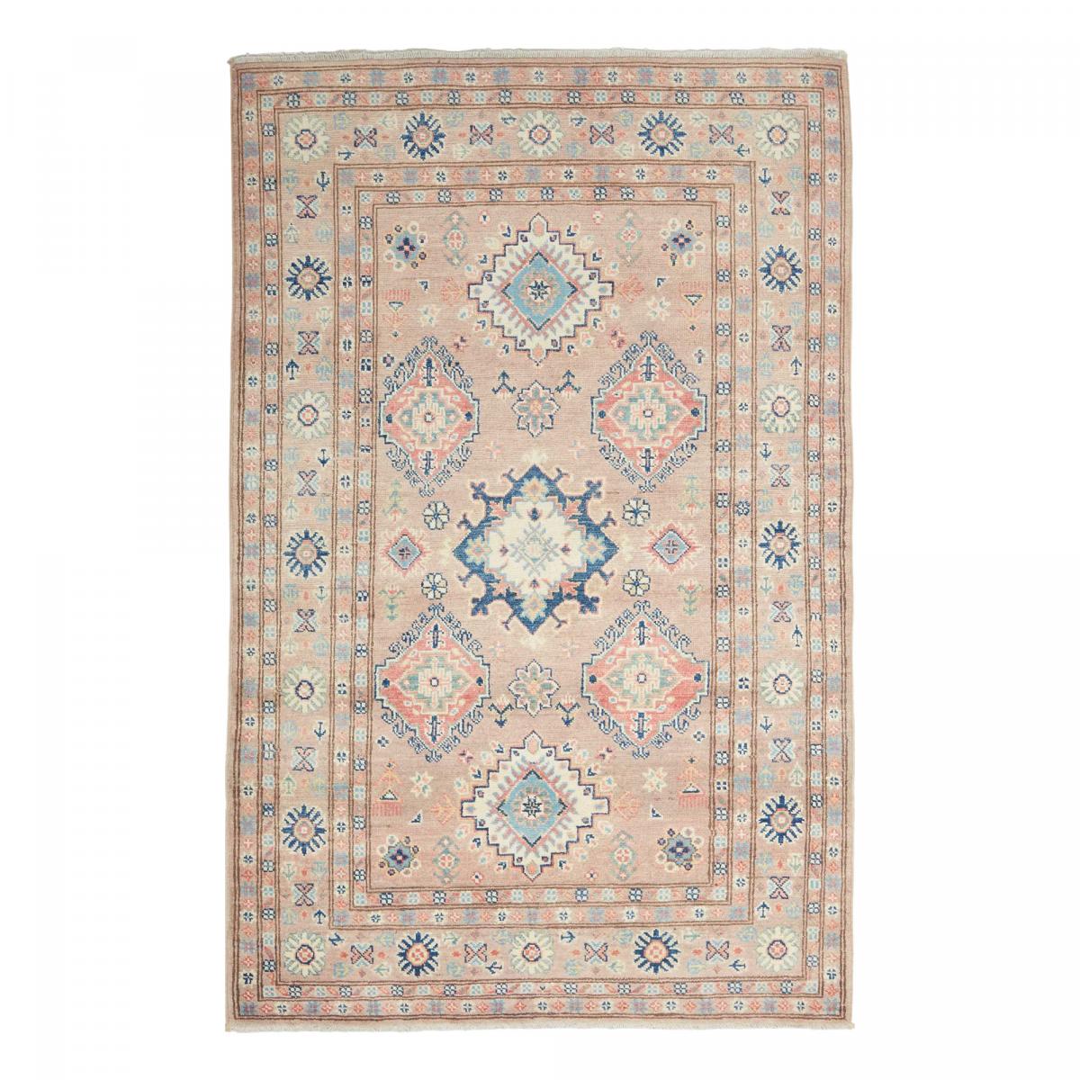 Tapis salon géométrique noué main, authentique en laine naturelle