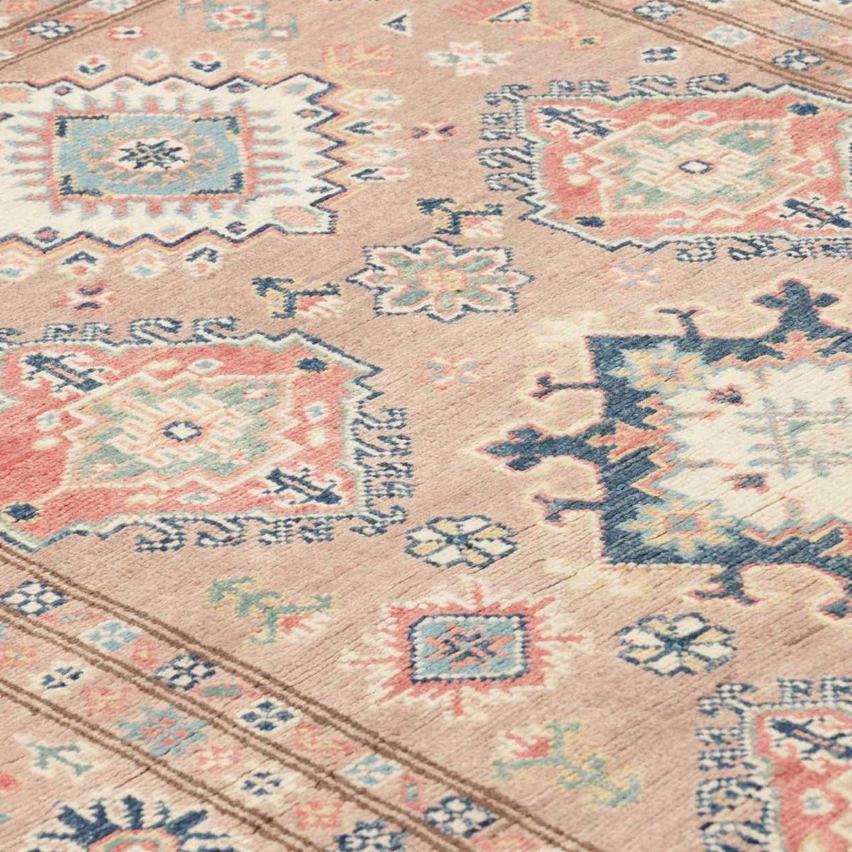 Tapis salon géométrique noué main, authentique en laine naturelle — vue 6