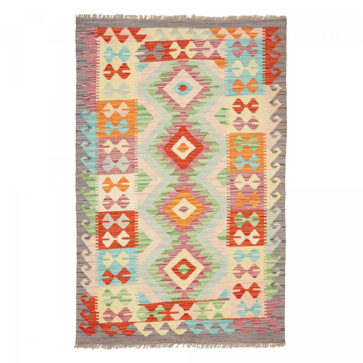Tapis kilim géométrique en laine, tissé à plat, KILIM 63