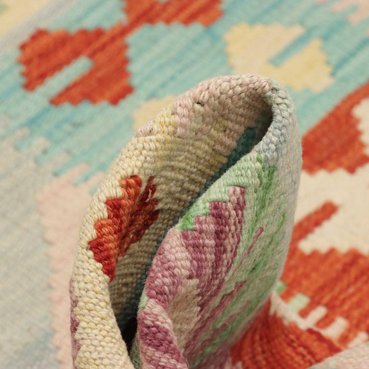 Tapis kilim géométrique en laine, tissé à plat, KILIM 63 — vue 6