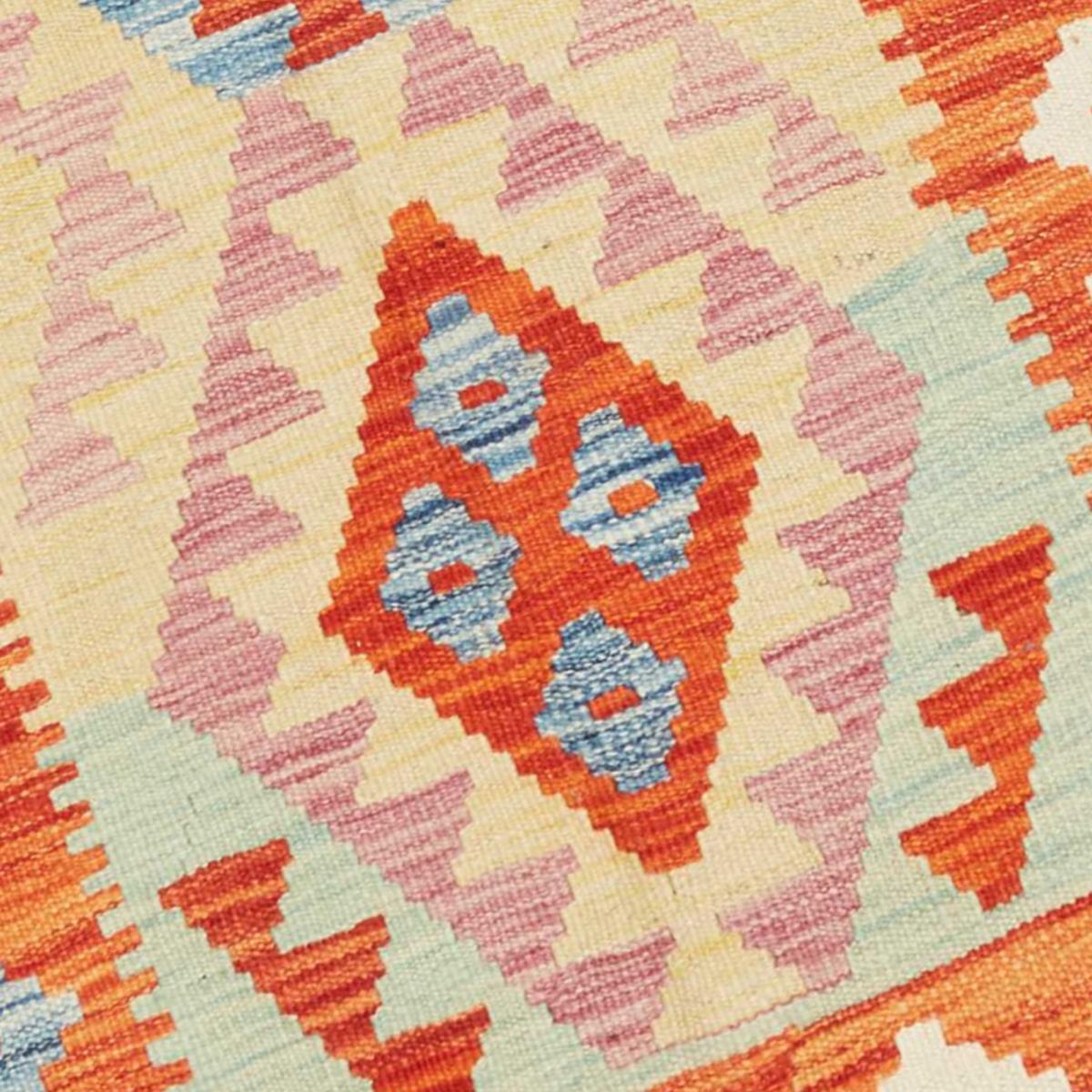 Tapis kilim au motif ethnique, artisanal, tissé plat en laine — vue 5