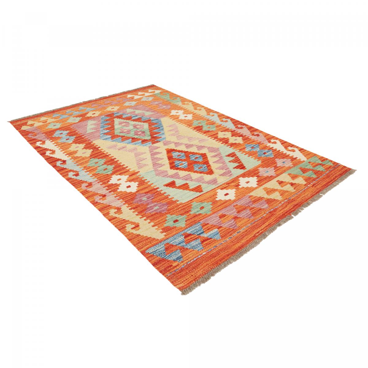 Tapis kilim au motif ethnique, artisanal, tissé plat en laine — vue 4