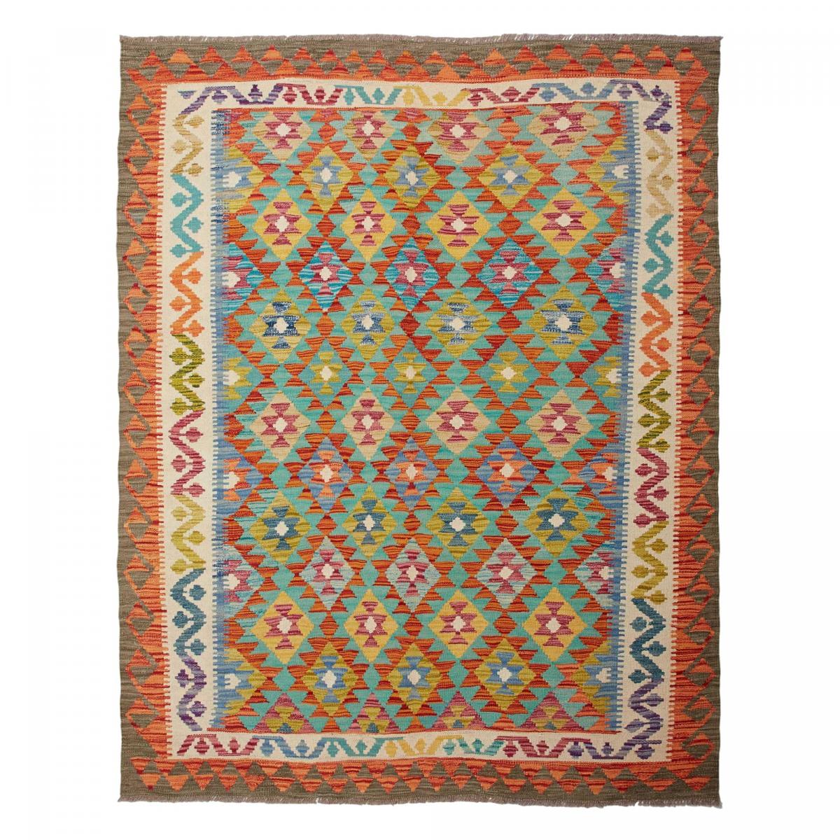 Tapis kilim à motif ethnique, tissage plat en laine, KILIM 66