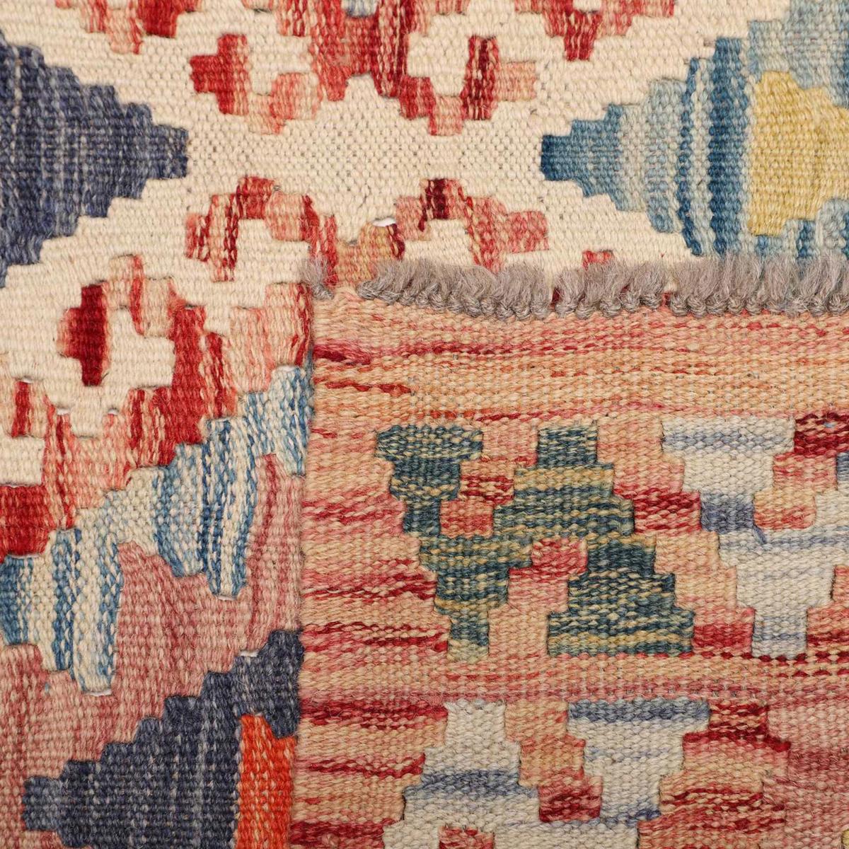 Tapis kilim, motif ethnique, tissé à plat, laine naturelle, KILIM 69 — vue 6