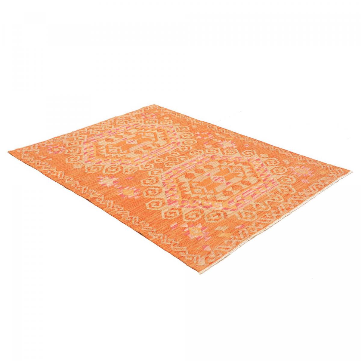 Tapis kilim au motif ethnique, tissé plat artisanal en laine — vue 4