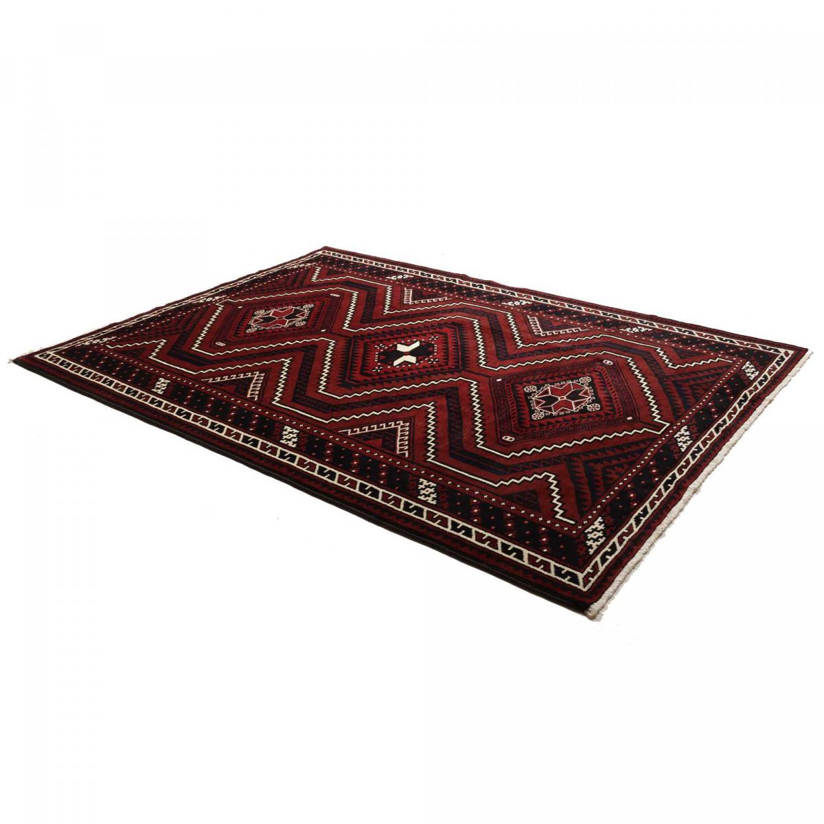 Tapis salon géométrique, noué main en laine artisanale, LORI 6 — vue 4