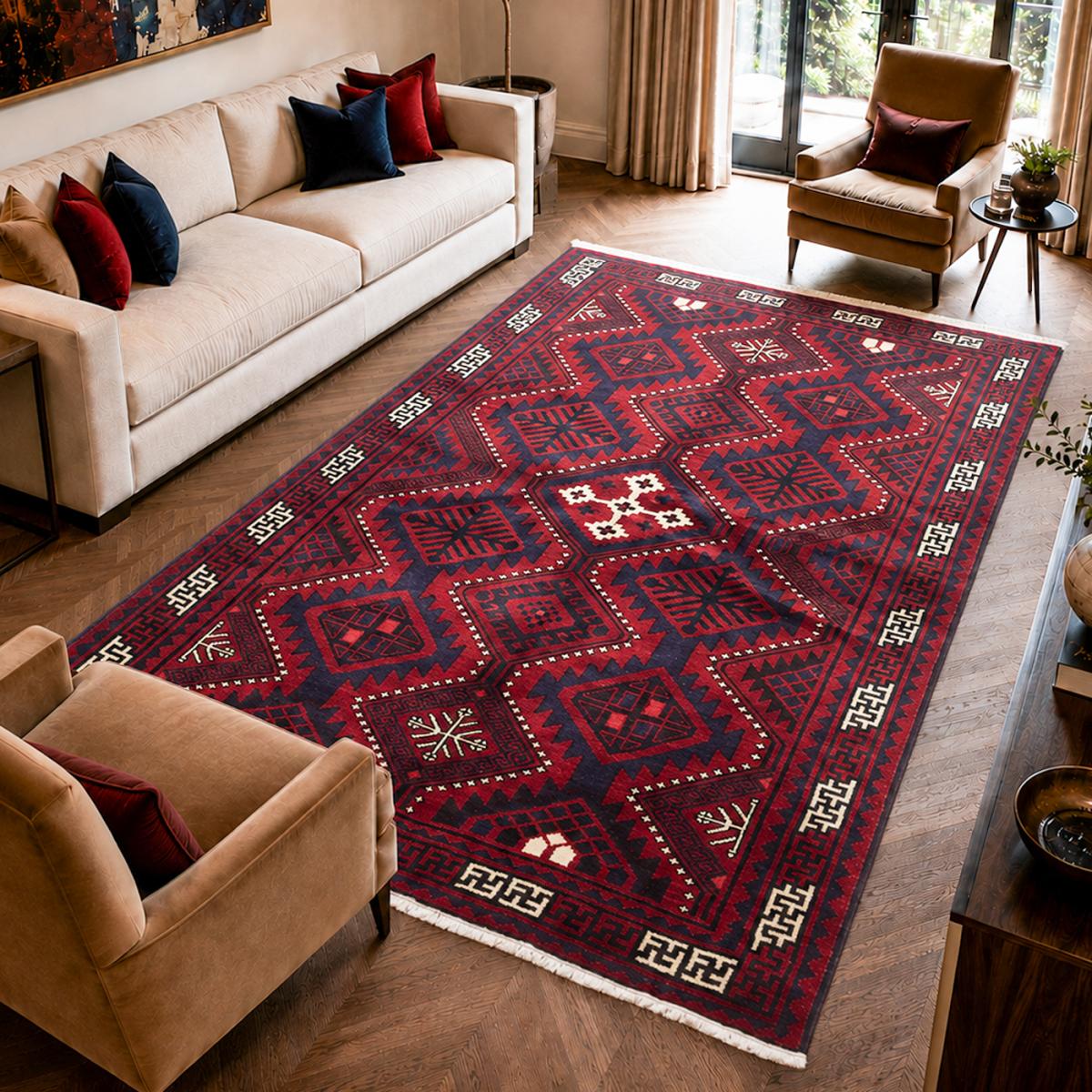Tapis d'orient, motif oriental authentique noué main, LORI 7 — vue 3