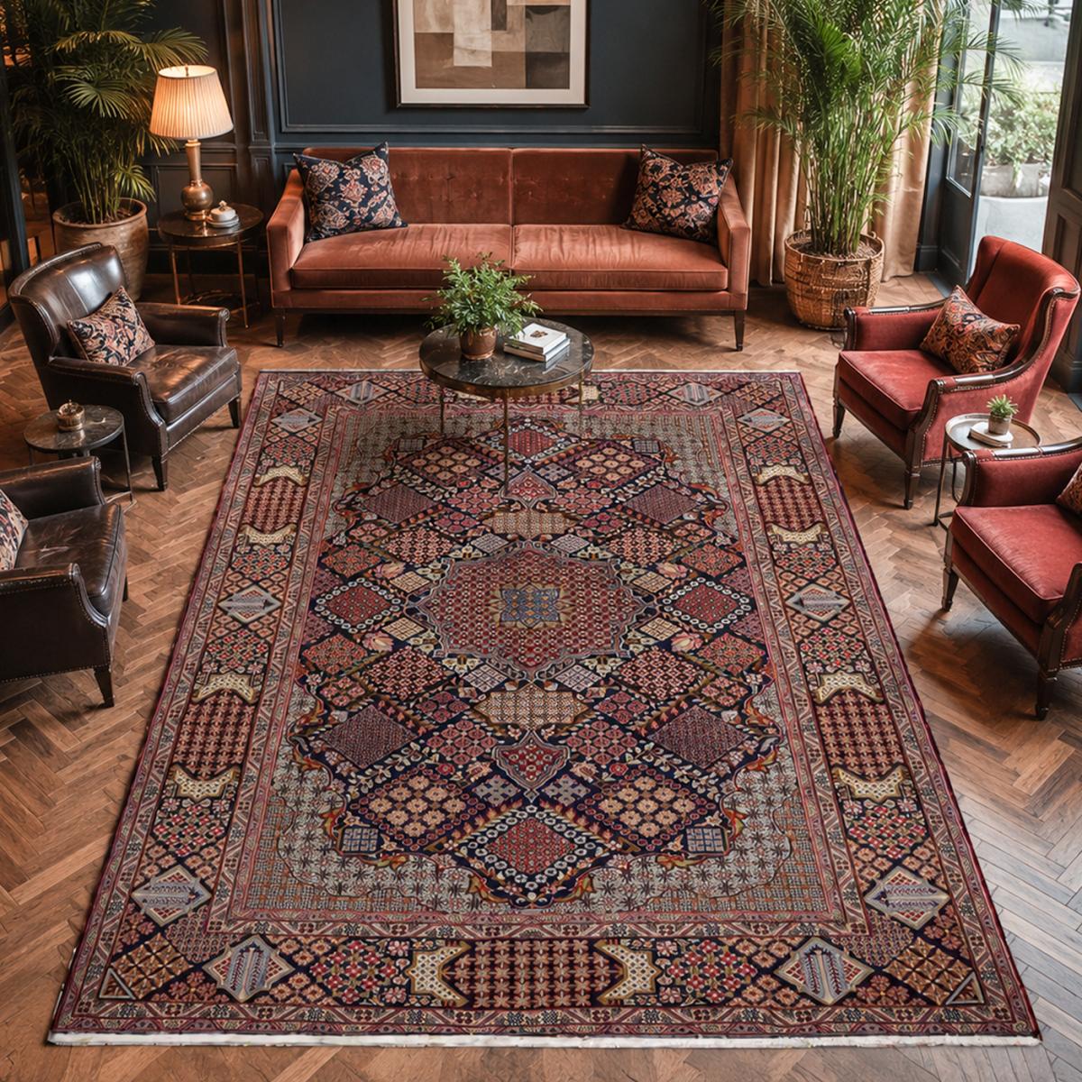 Tapis d'orient, motif oriental, noué à la main en laine, NADJAFABAD B — vue 3